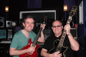 Tom Ross and I at Arkham Studios Feb 2011 - not a good chord I'm playing there!