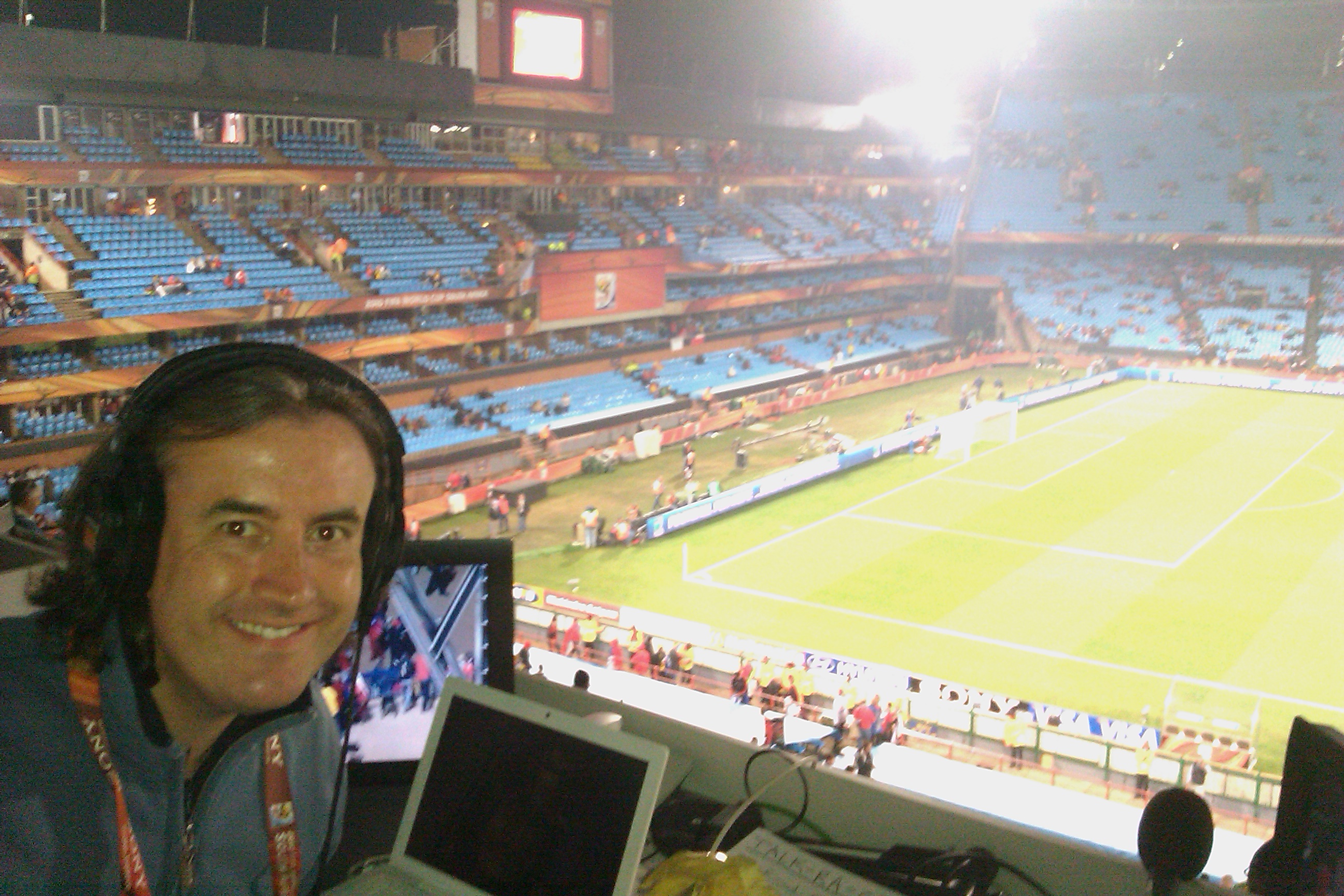 Setting up in Pretoria ahead of Chile v Spain - thermals in full effect!