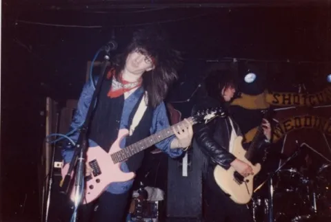 Shotgun Wedding in full flight - Ian partially obscured by cowbell stand...